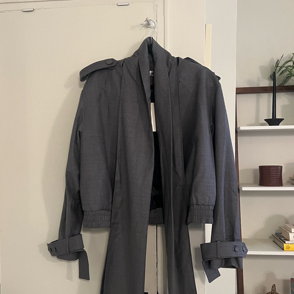 Aya Muse Light Grey Jacket with Scarf
